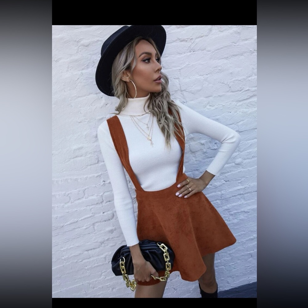 Corduroy suspender dress